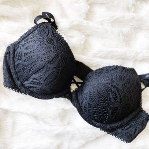 Women's Black Lace Dream Angels Push-Up Bra
